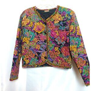 Ladies Marilyn Crop Jacket Vintage Multicolor 1980's Mob Wife